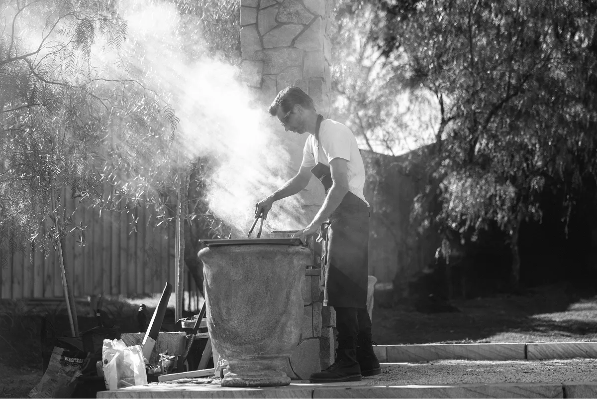 Sean Young cooking